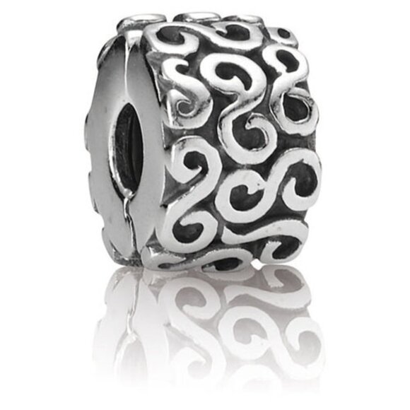PANDORA S Clip Authentic Sterling Silver Swirl Charm - Picture 1 of 10